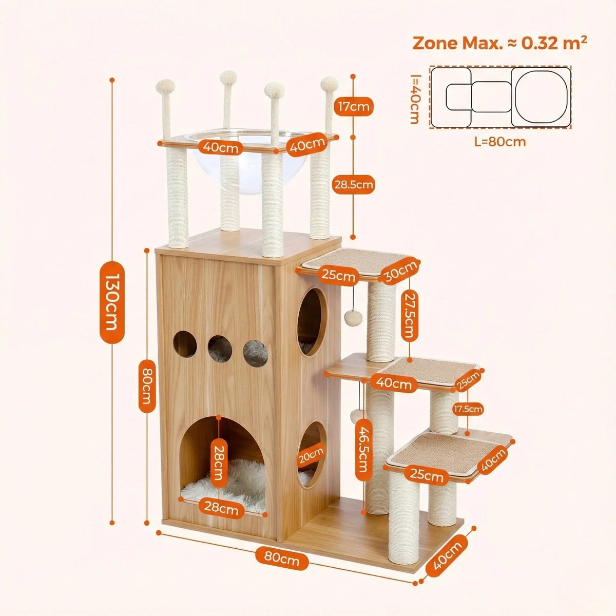 Arbre à chat - style forteresse