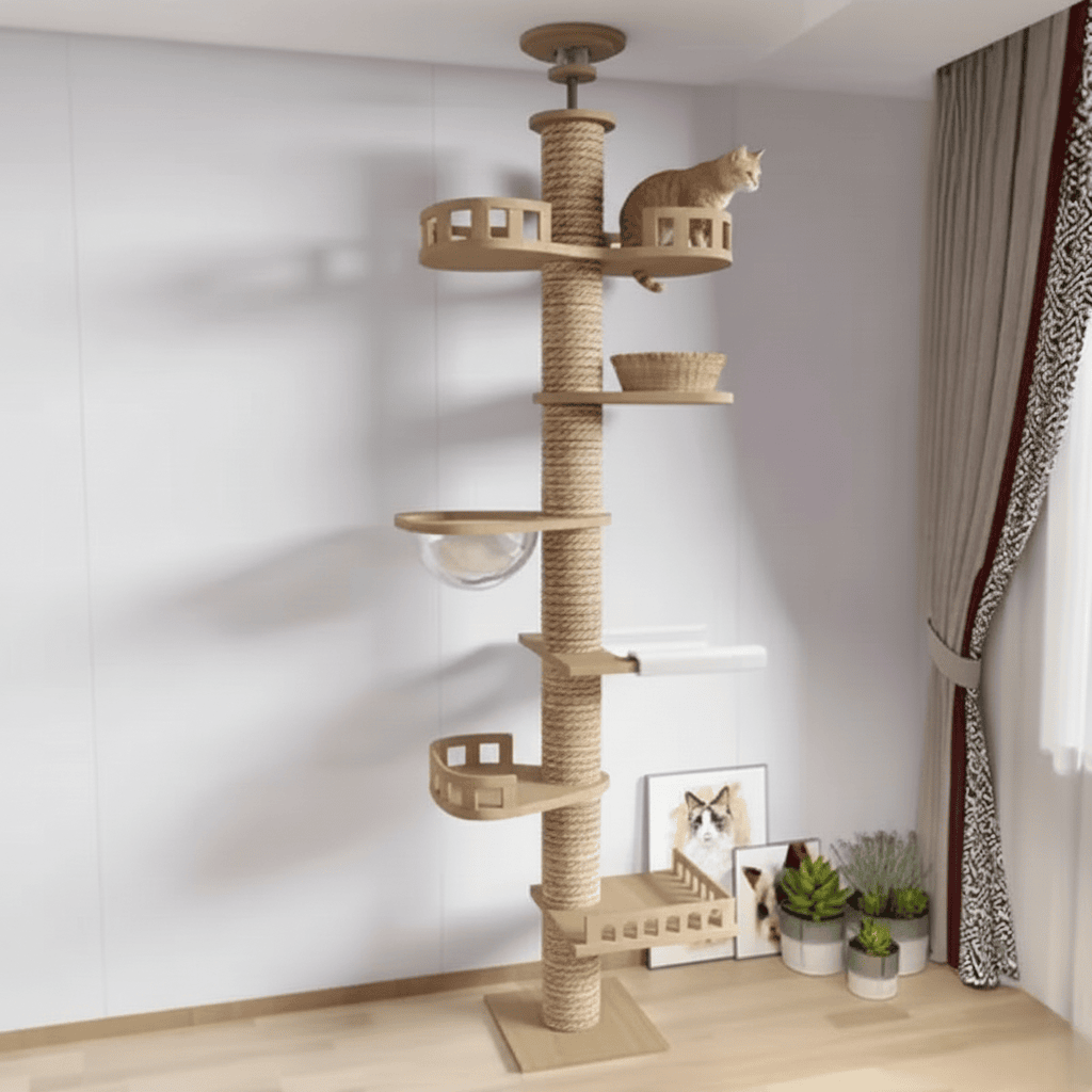 Arbre à chat en bois XXL - réglable