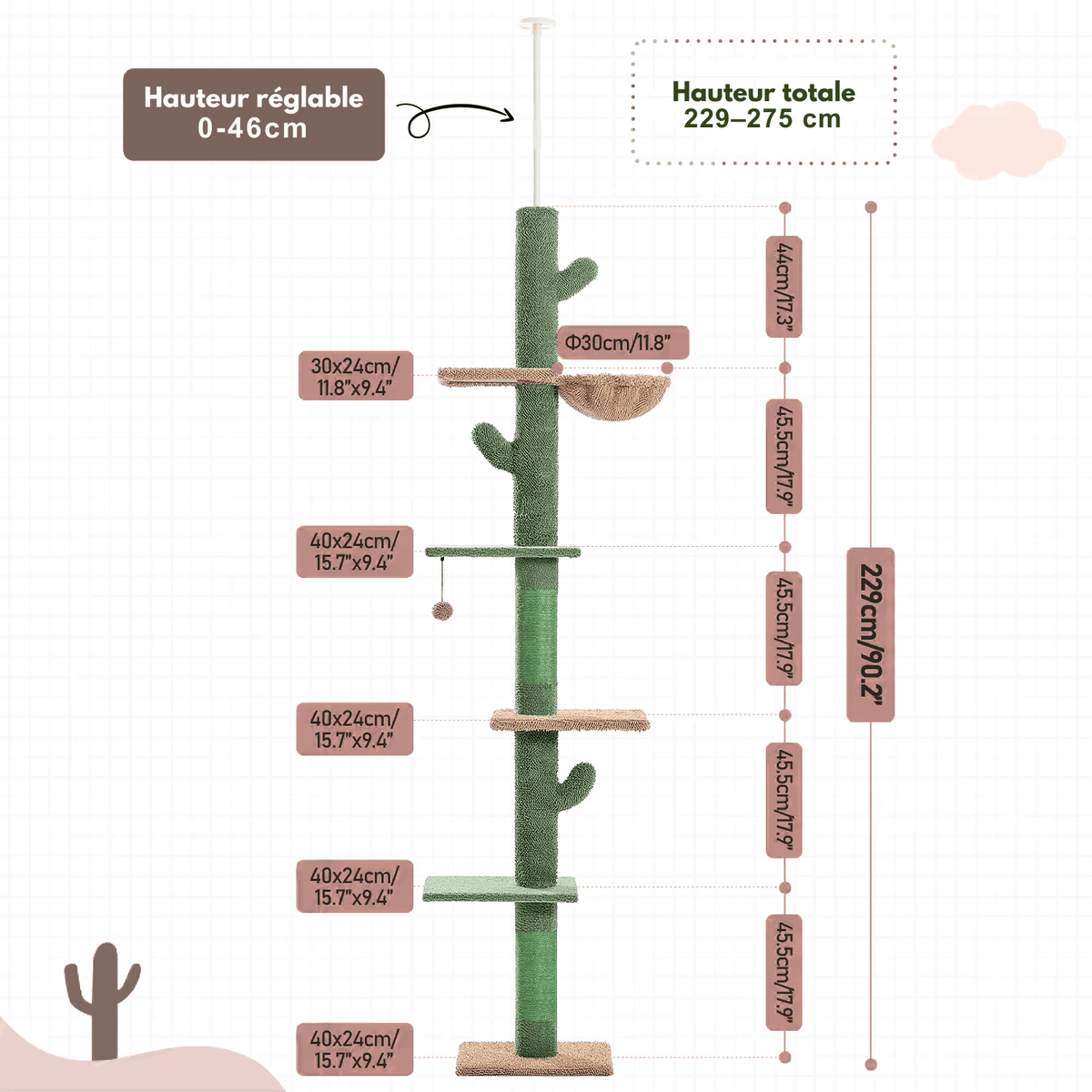 Arbre à chat XXL style cactus