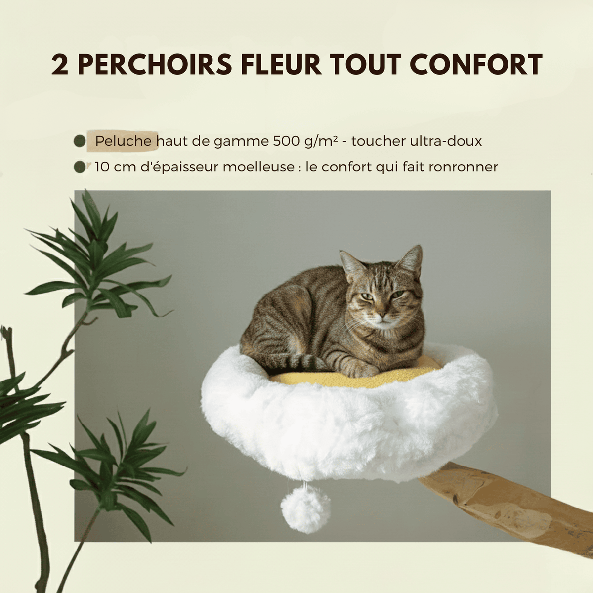 Arbre à chat en bois - nuageux