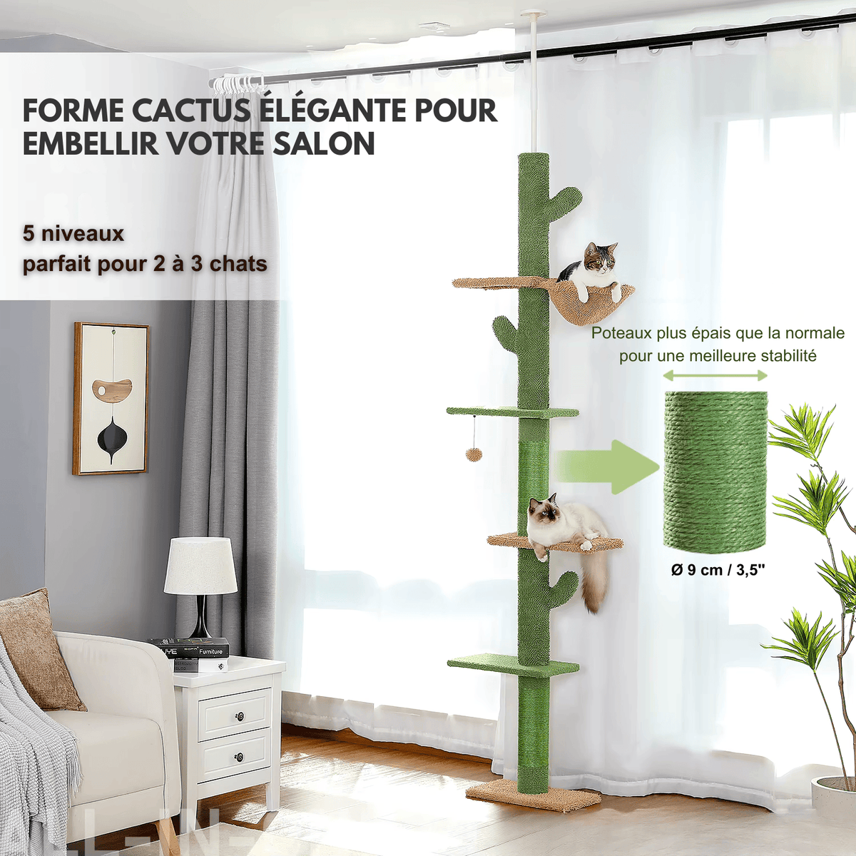 Arbre à chat XXL style cactus