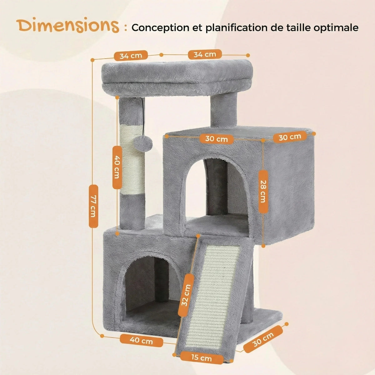 Arbre à chat - double niche & perchoir