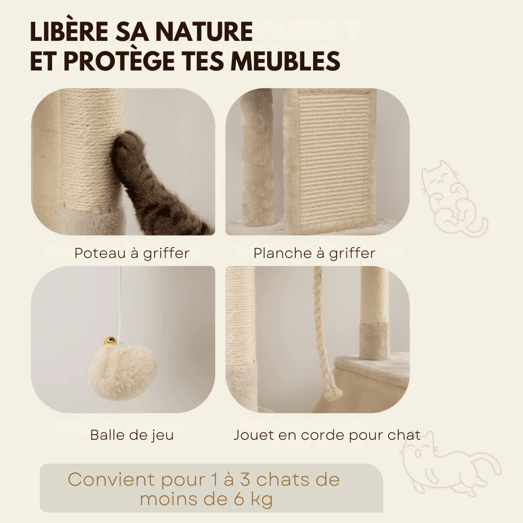 Arbre à chat XXL 4 paniers