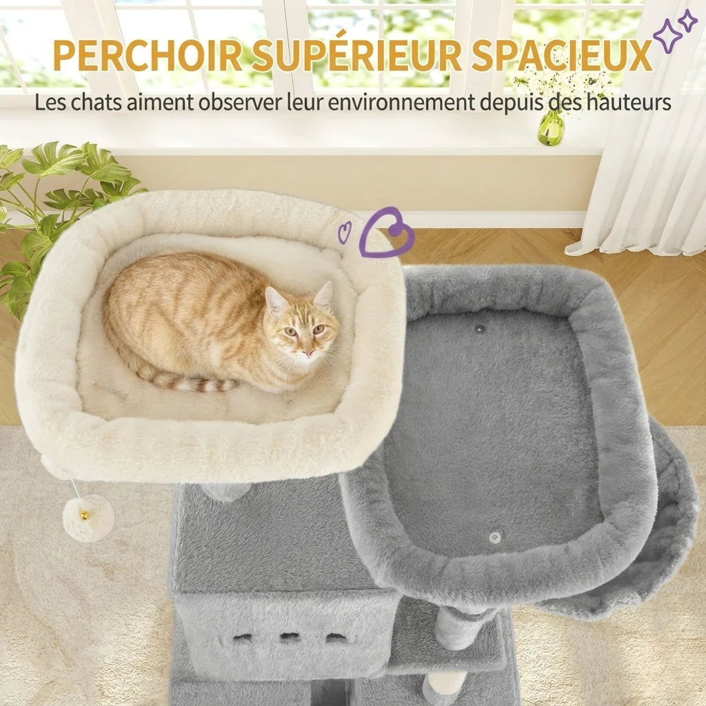 Arbre à chat - 7 accessoires avec griffoir