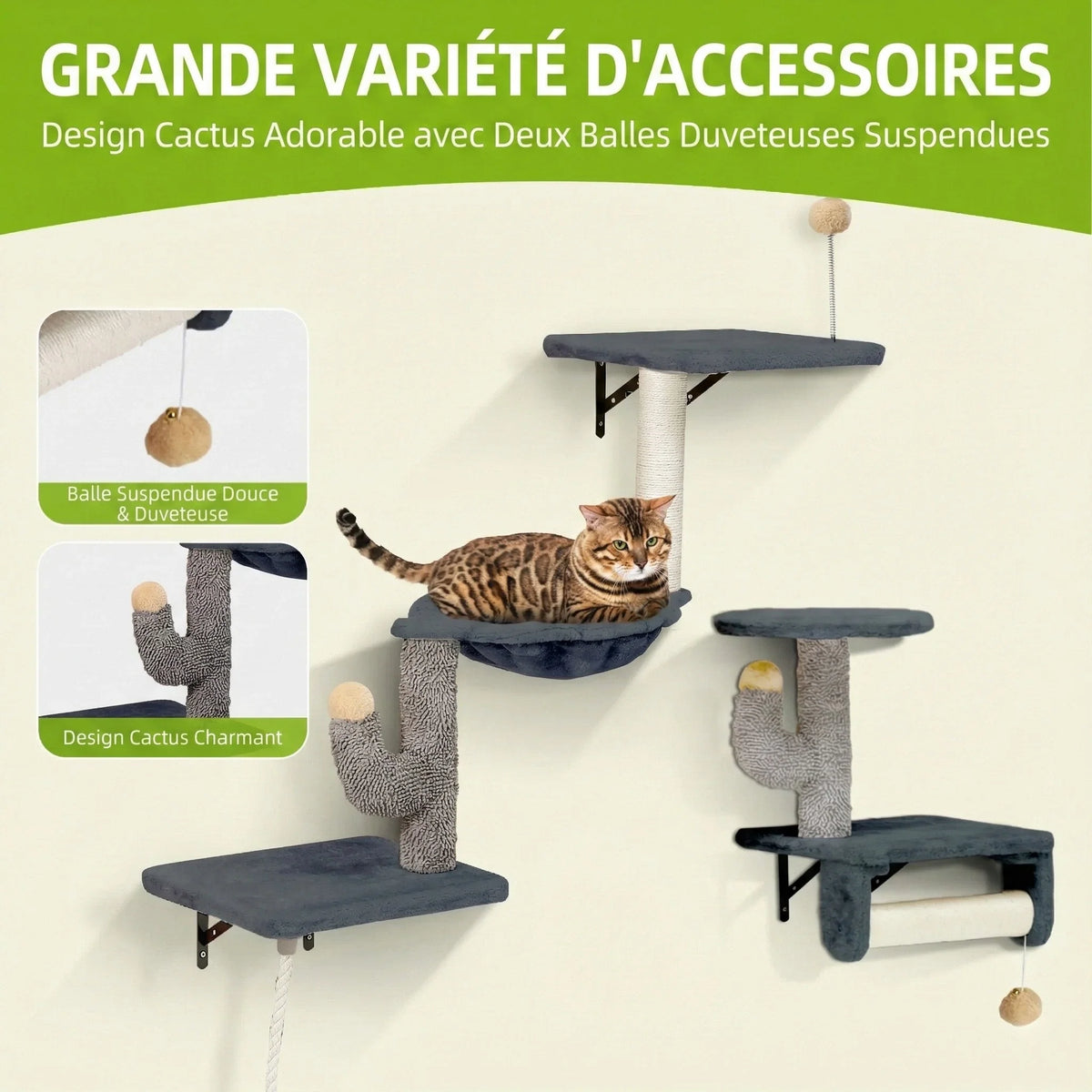 Arbre à chat - parcours mural style cactus