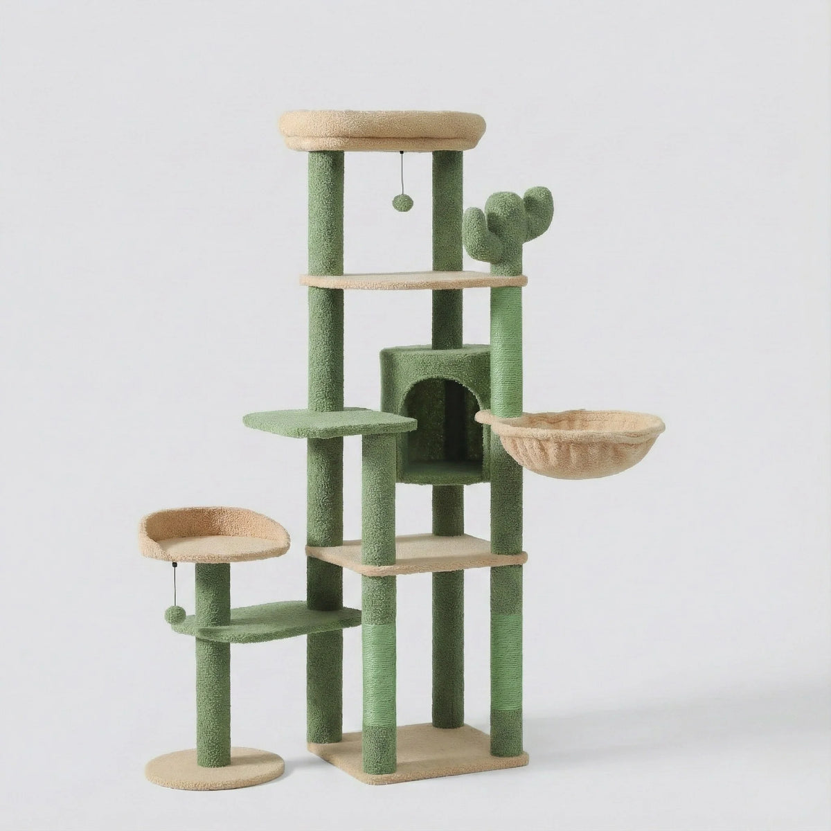 Arbre à chat - style cactus & nid intégré