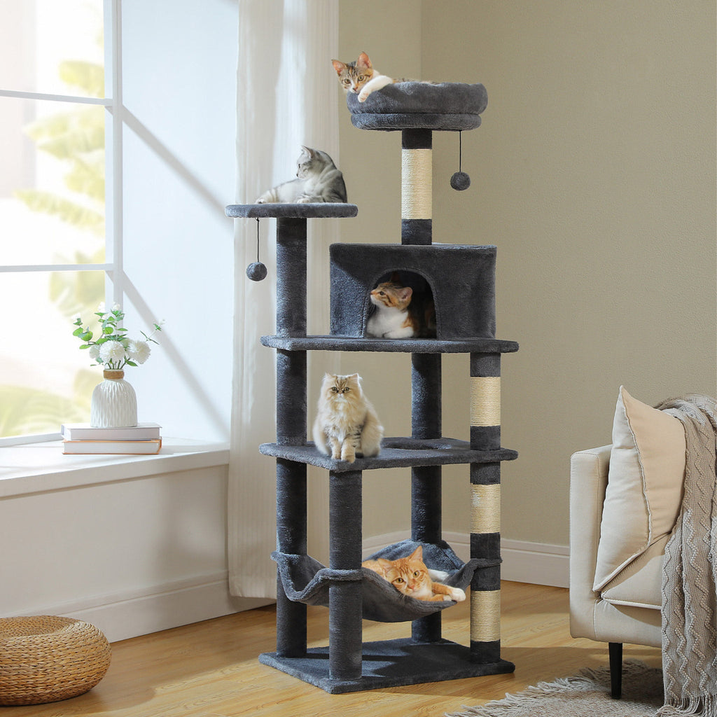 Arbre à chat grande taille 140 cm beige