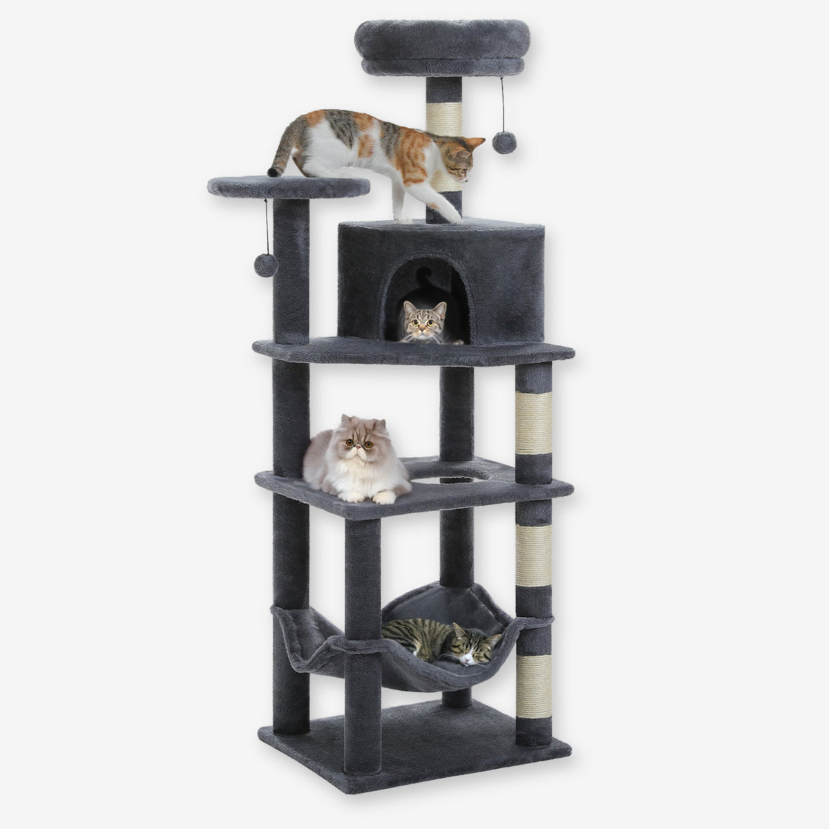 Arbre à chat grande taille 140 cm beige