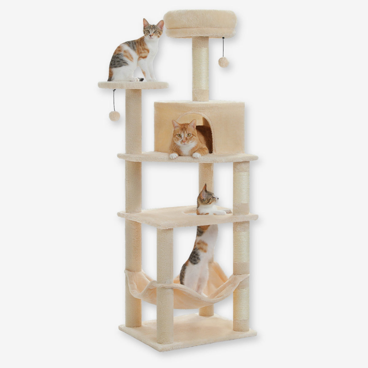 Arbre à chat grande taille 140 cm beige