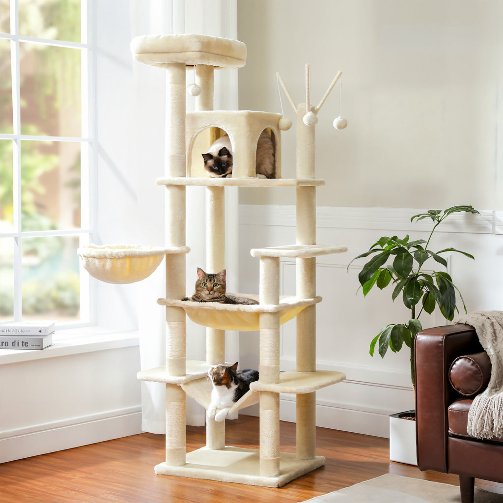 Arbre à chat xxl beige 175 cm