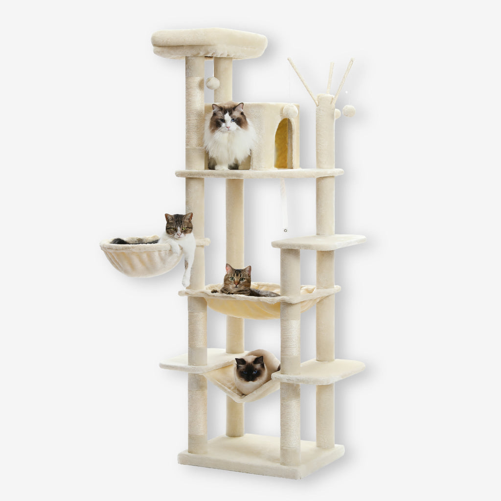 Arbre à chat xxl beige 175 cm