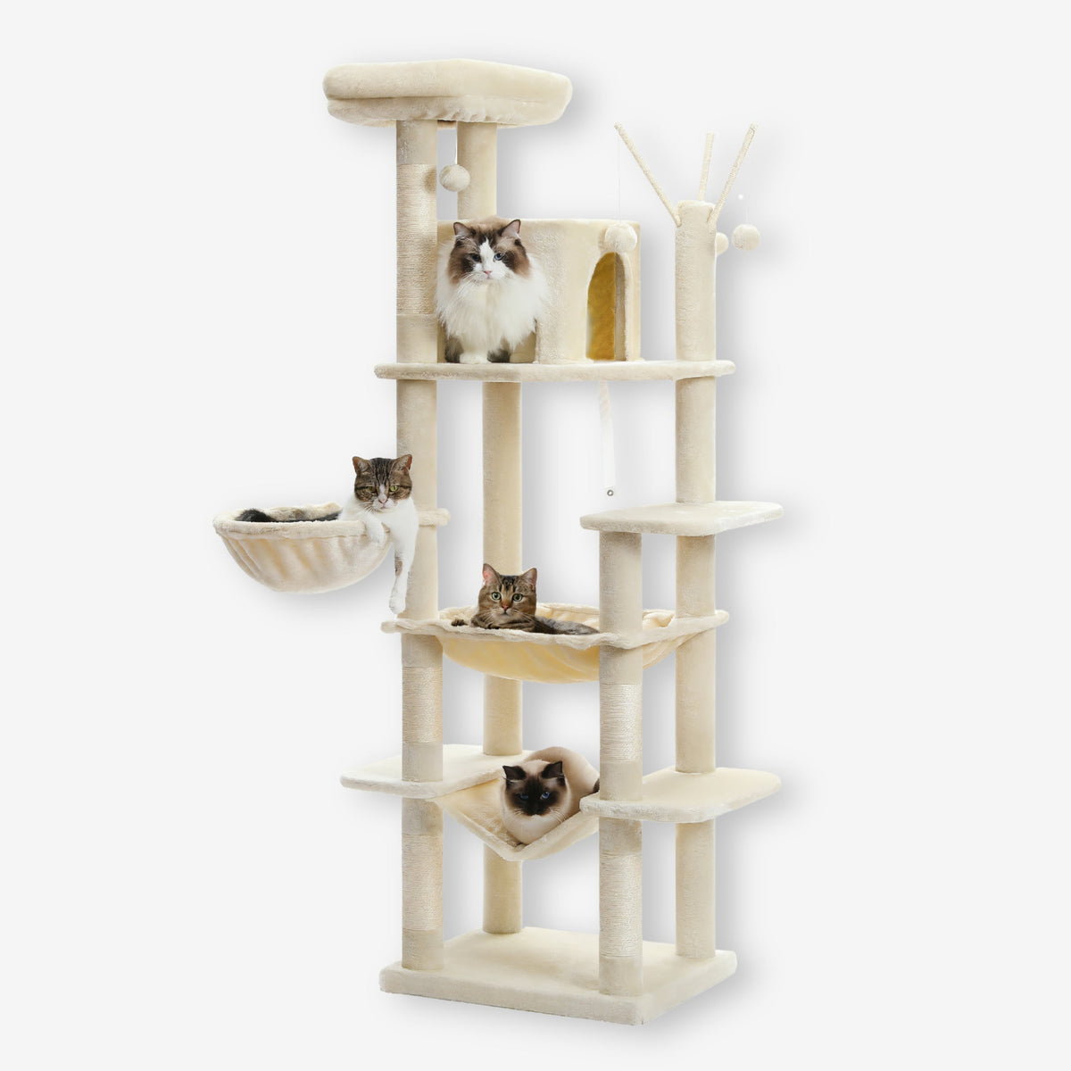 Arbre à chat xxl beige 175 cm