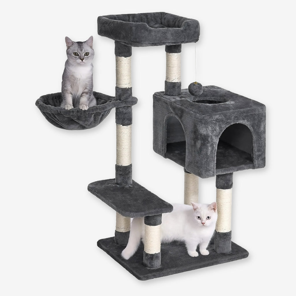 Arbre à chat grande taille gris pelucheux