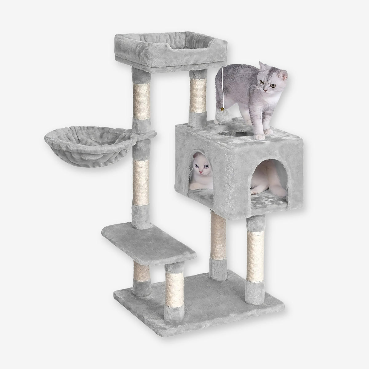 Arbre à chat grande taille gris pelucheux