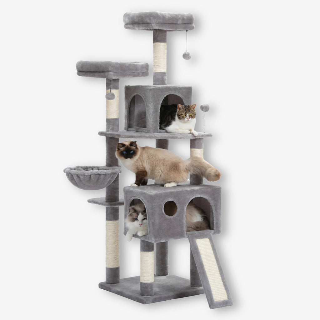 Arbre à chat adulte xxl gris pelucheux