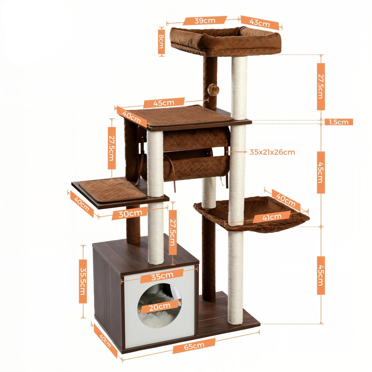 Arbre à chat en bois brun