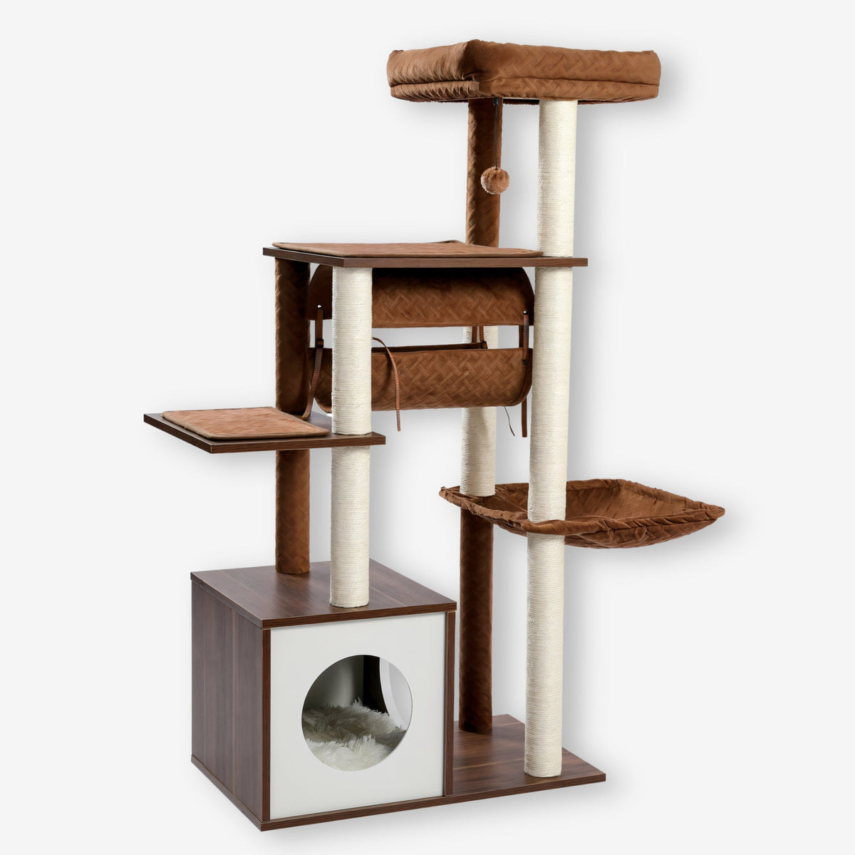 Arbre à chat en bois brun