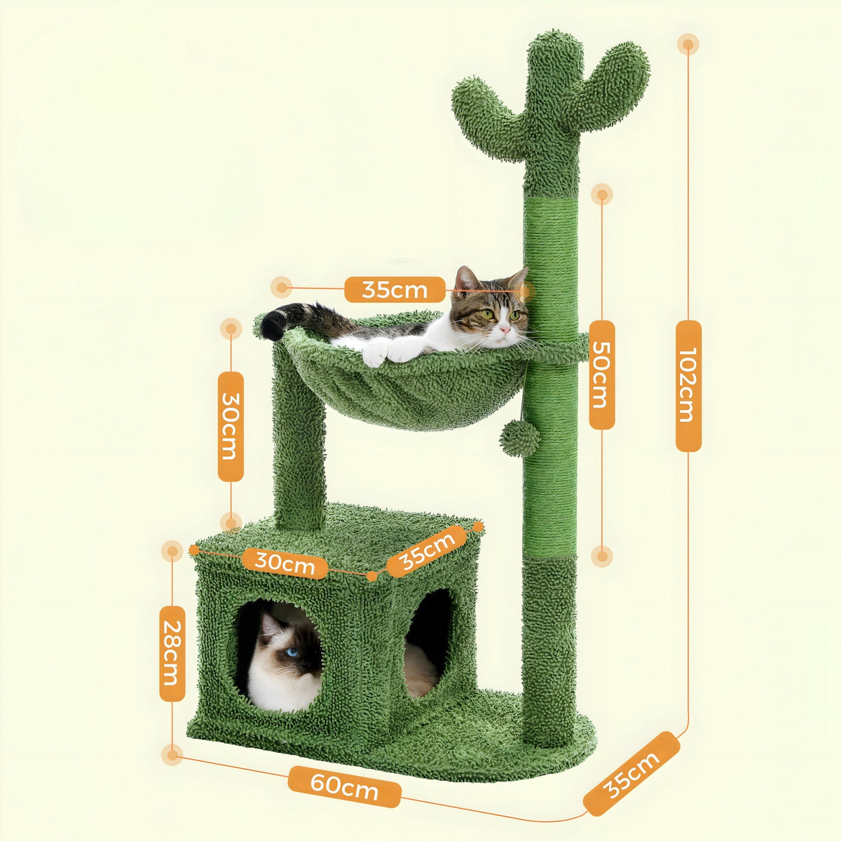 Arbre à chat pelucheux cactus vert