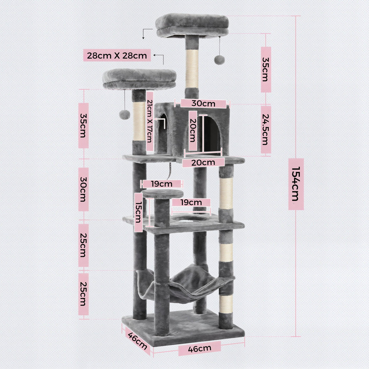 Arbre à chat gris  grande taille pelucheux