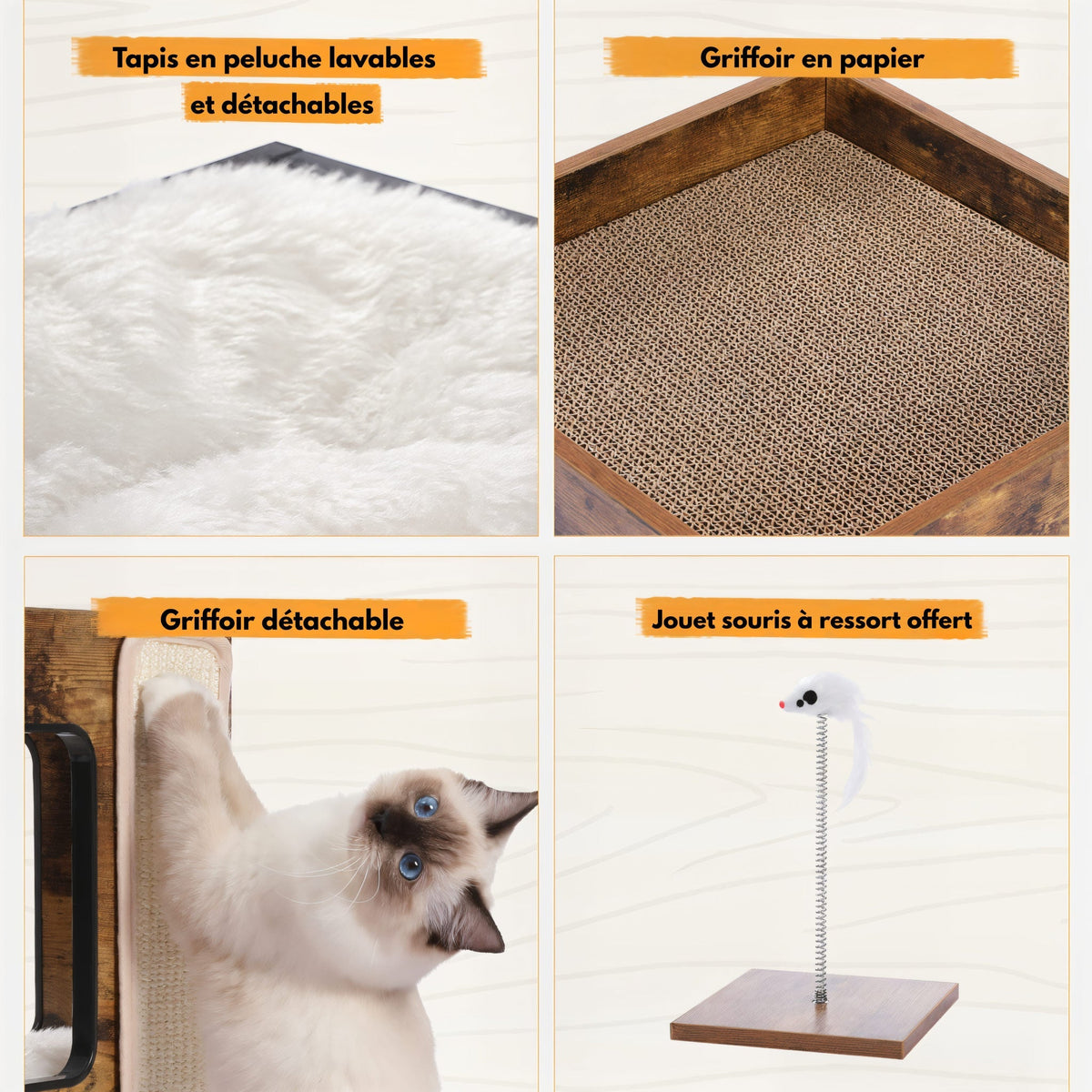 Arbre à chat en forme de meuble