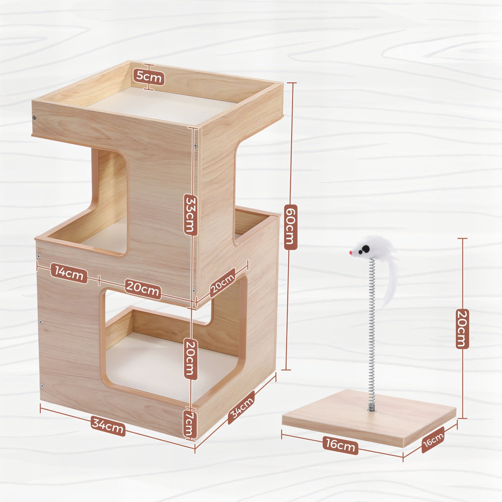 Arbre à chat en bois forme de meuble