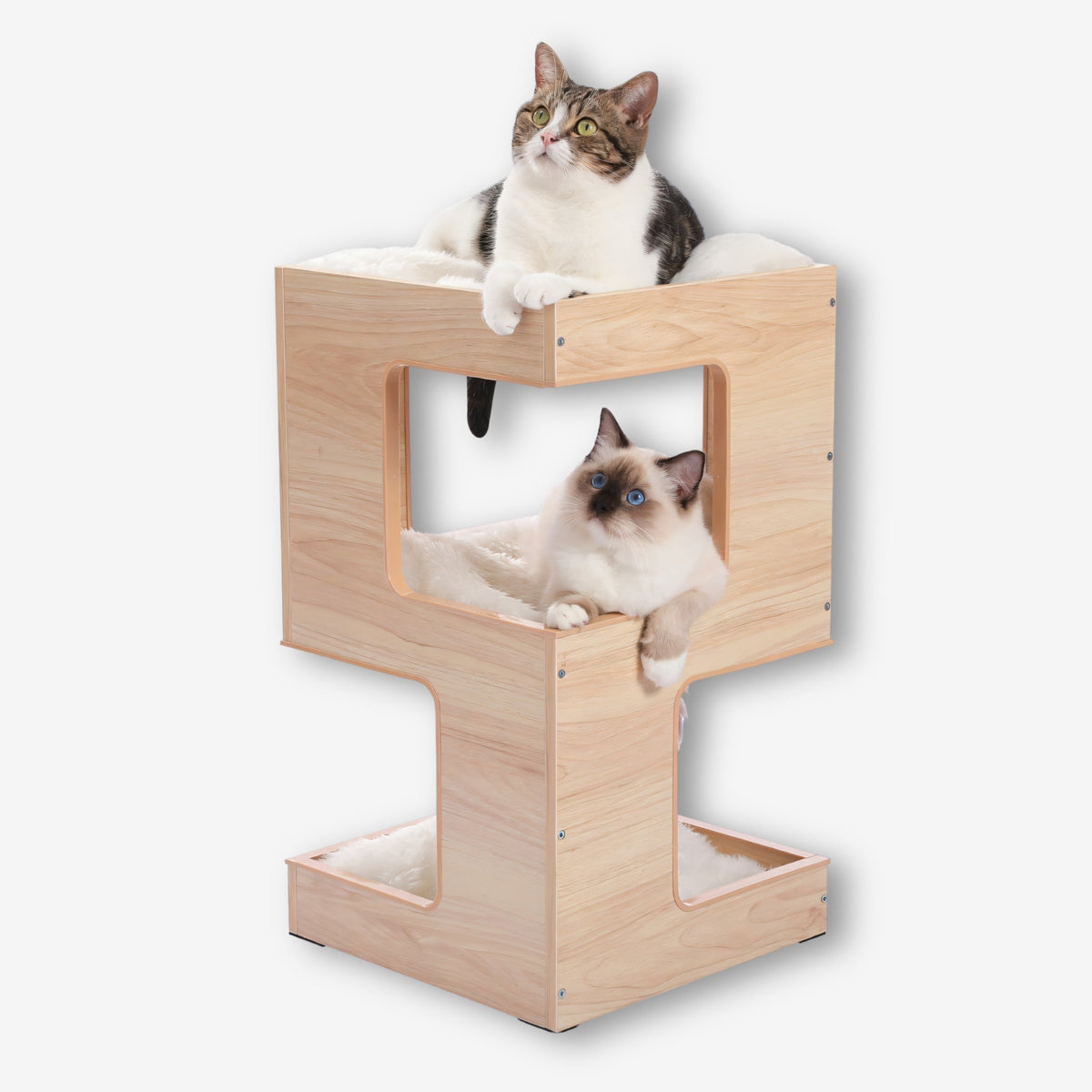 Arbre à chat en bois forme de meuble