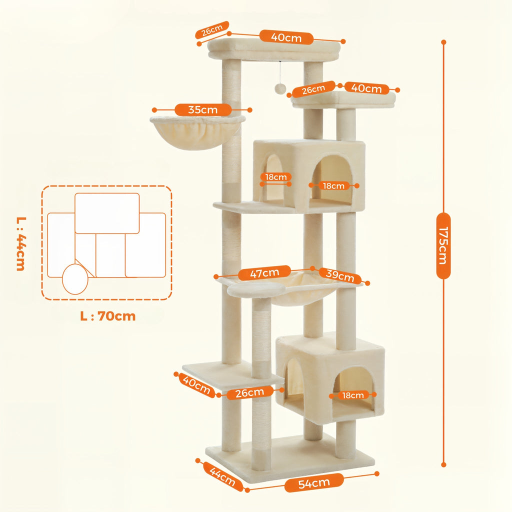 Arbre à chat xxl beige pelucheux