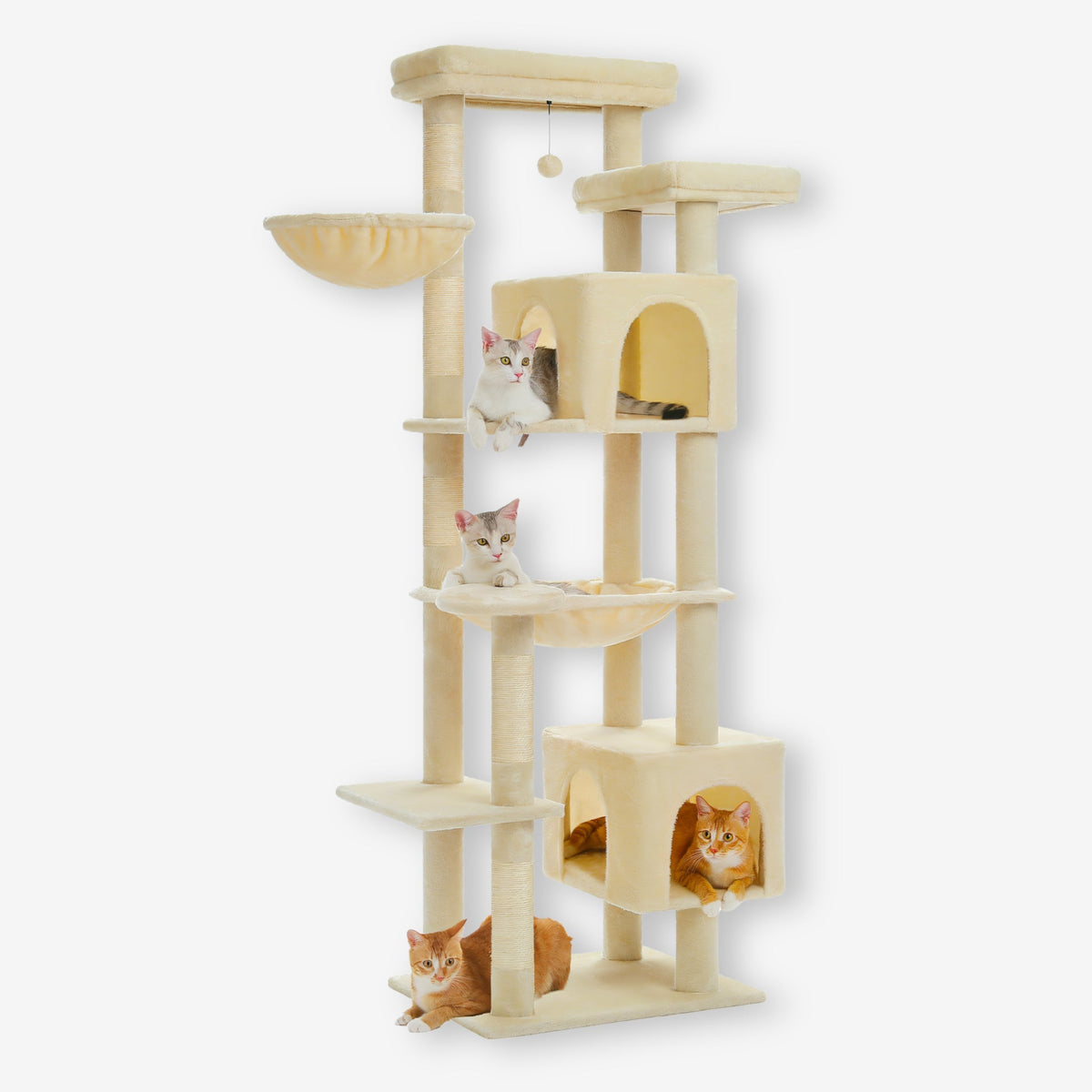 Arbre à chat xxl beige pelucheux