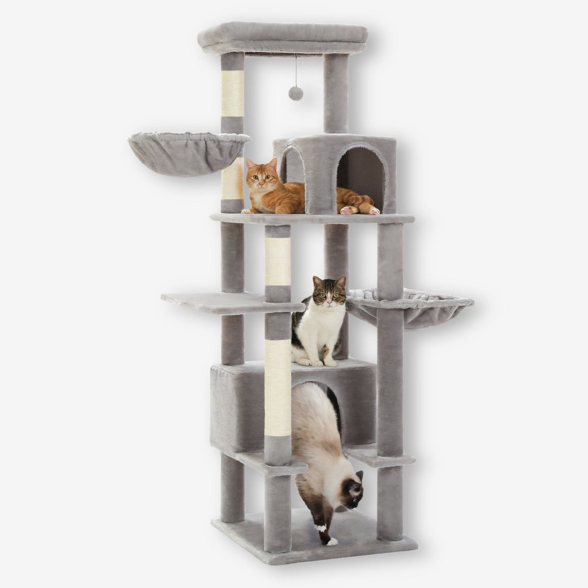 Arbre à chat pelucheux xxl gris