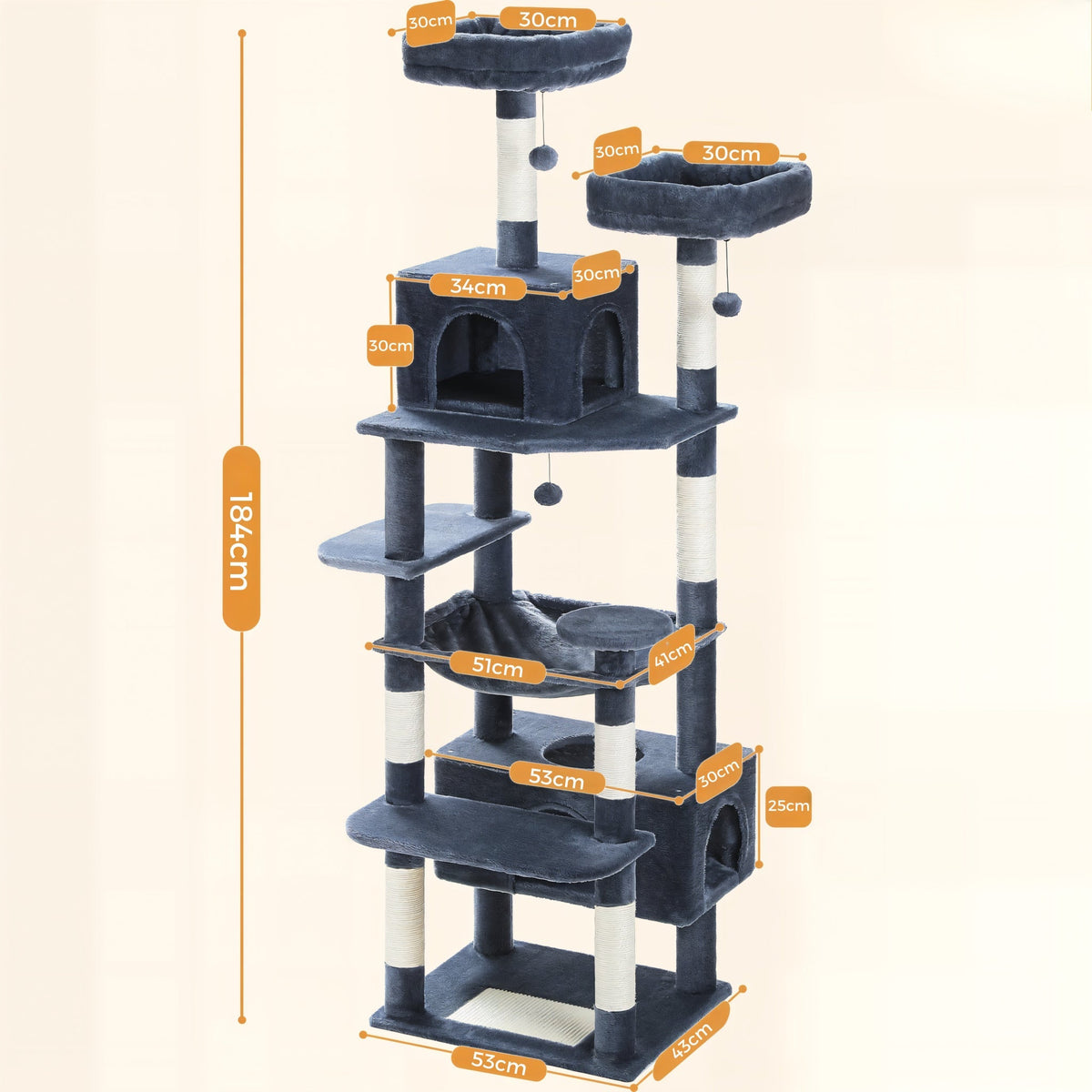Arbre à chat anthracite xxl