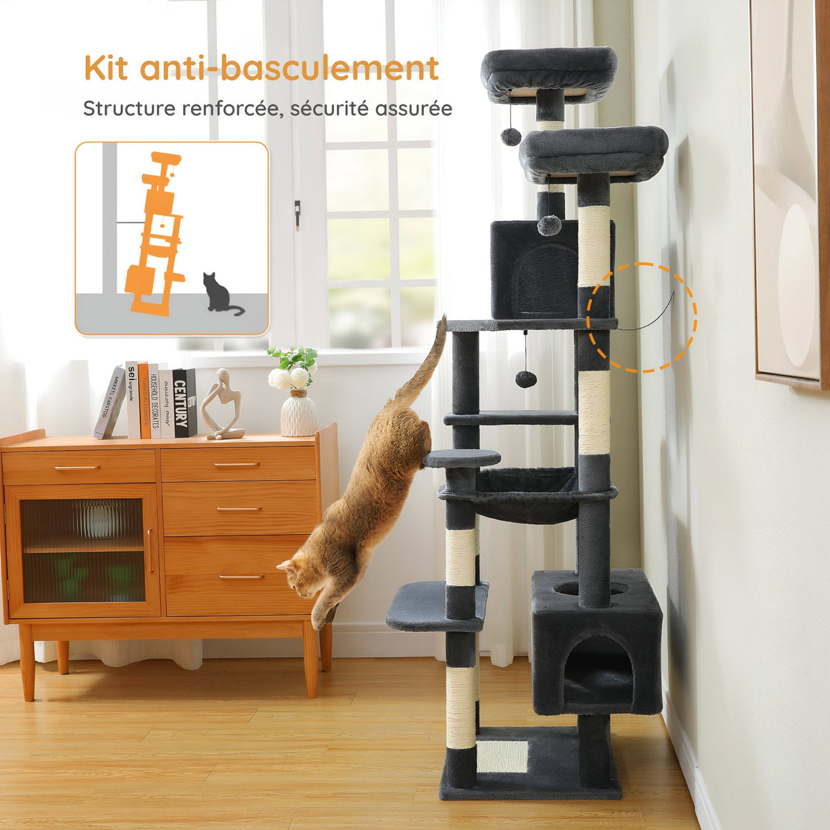 Arbre à chat anthracite xxl