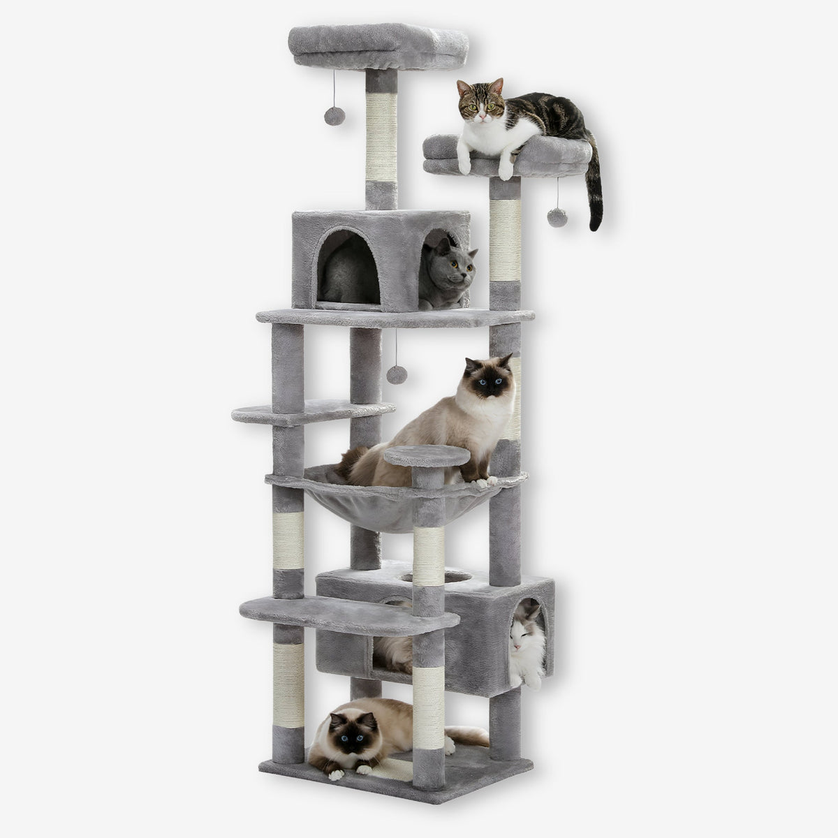 Arbre à chat xxl gris multiplateformes