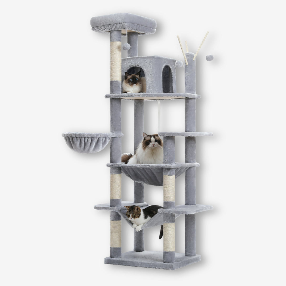 Arbre à chat xxl gris à hamac