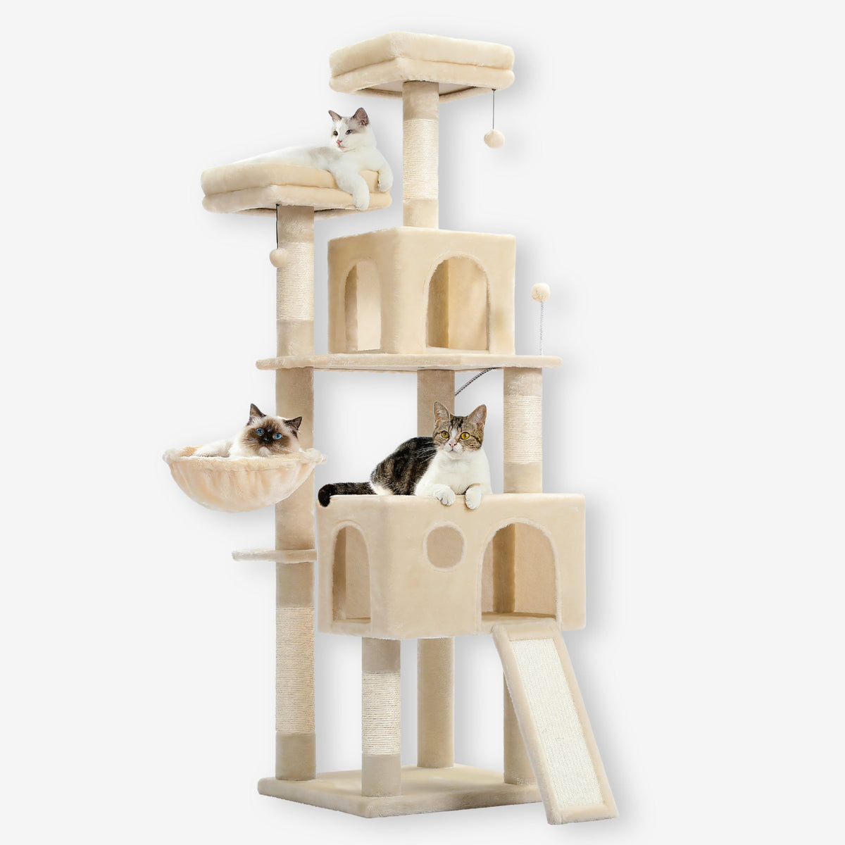 Arbre à chat beige xxl pelucheux