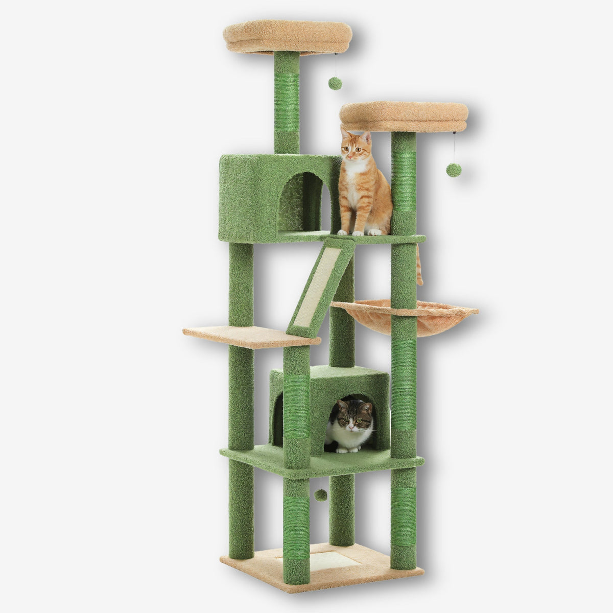 Arbre à chat pelucheux vert xxl stable