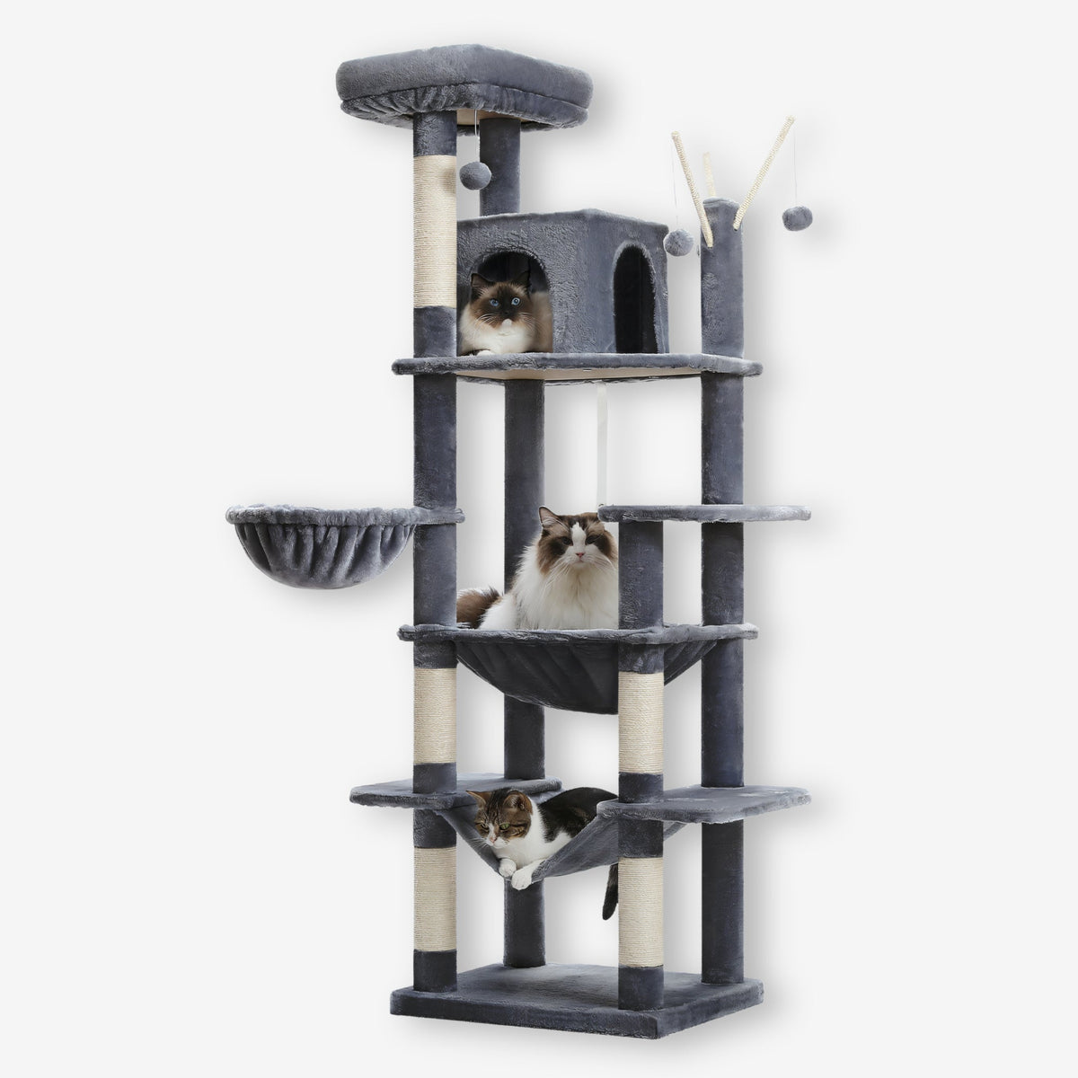 Arbre à chat xxl gris pour grande chat