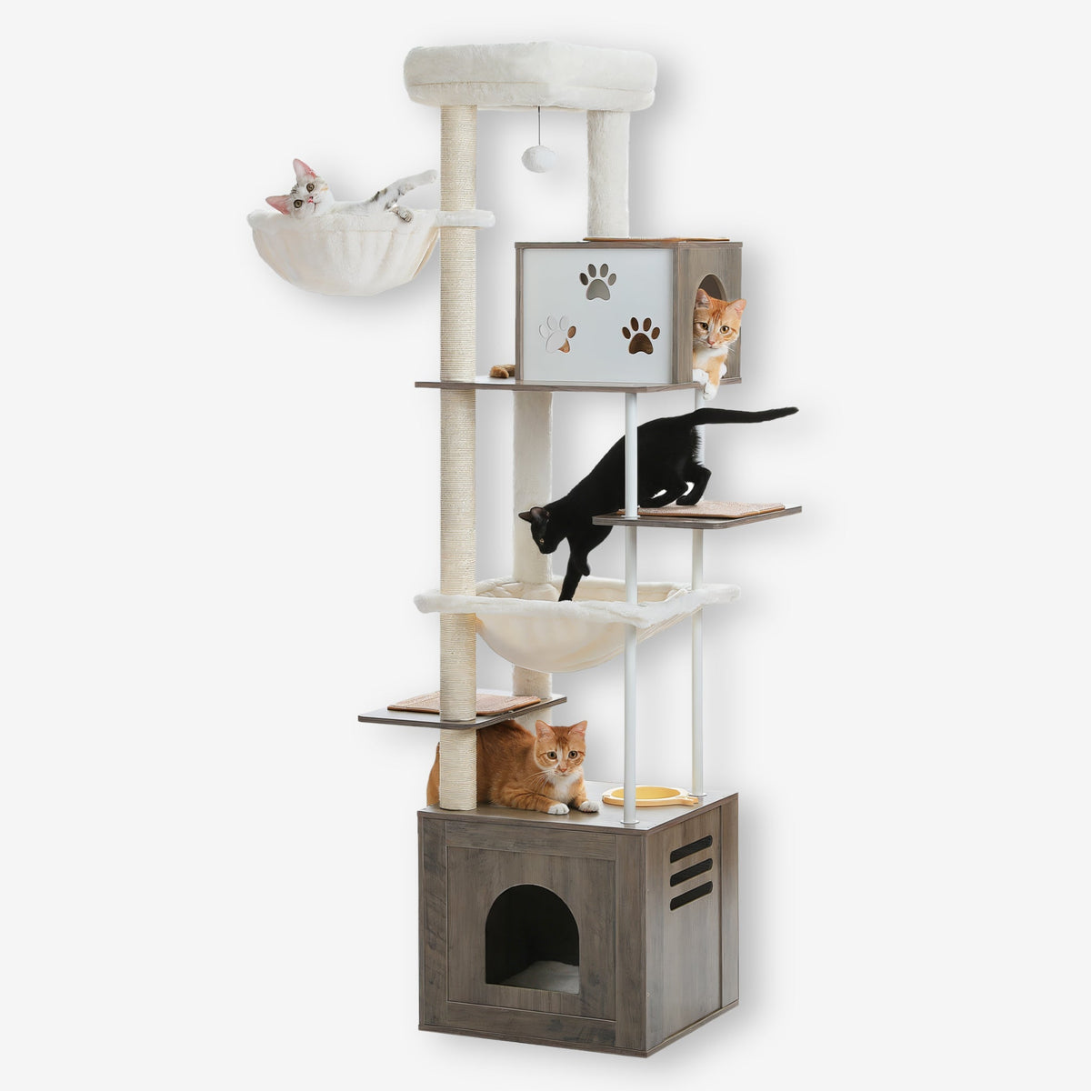 Arbre à chat en bois clair xxl