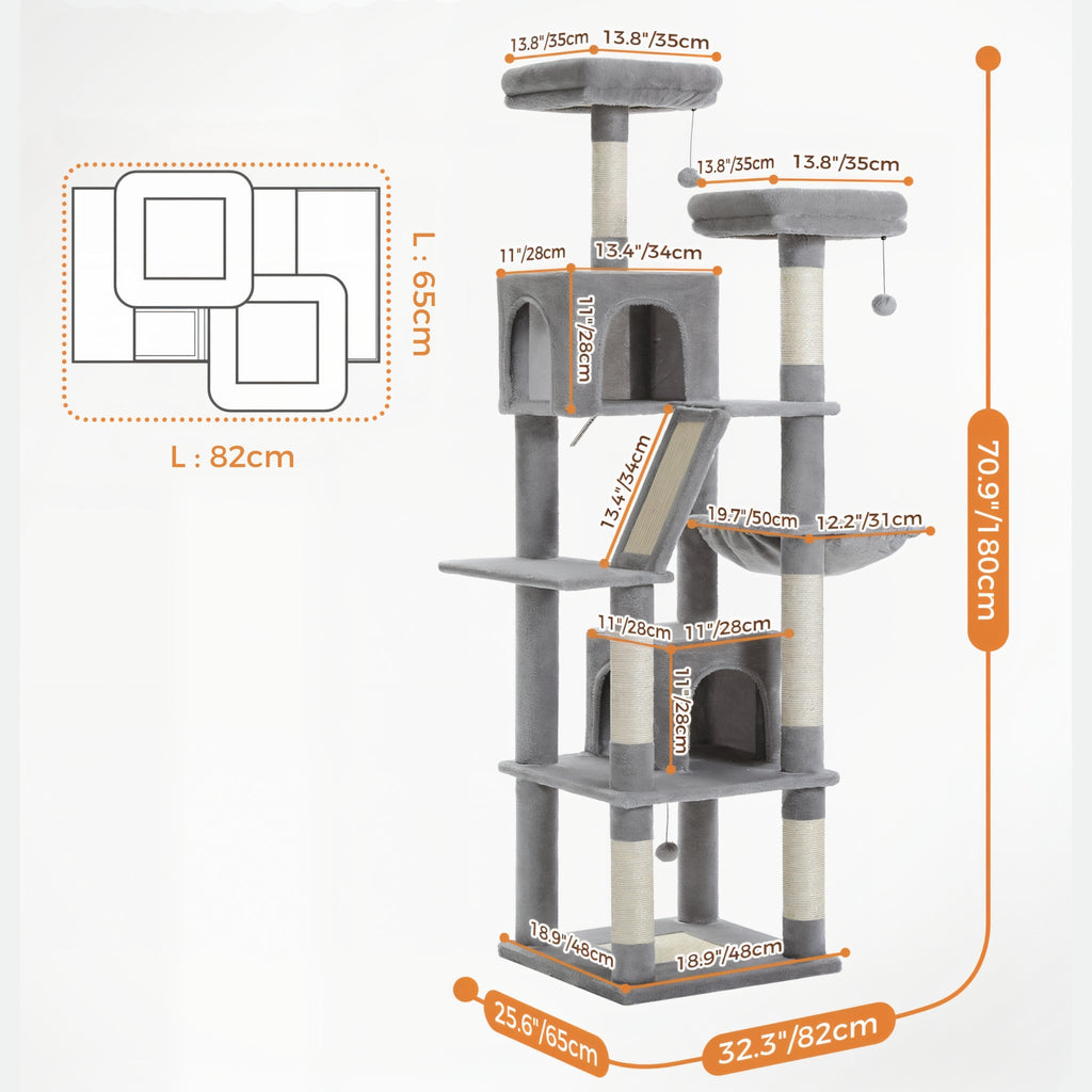 Arbre à chat xxl gris 180cm