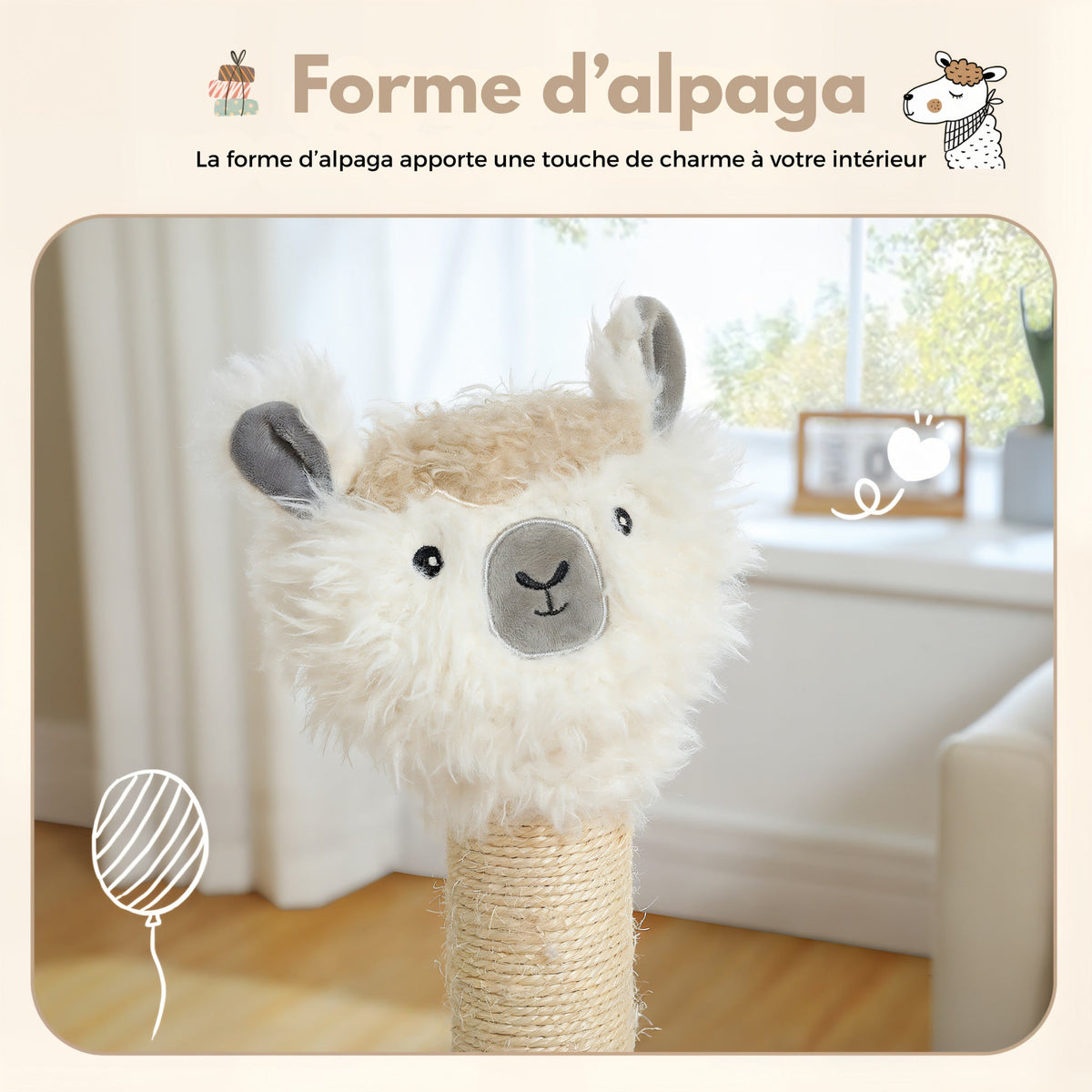 Arbre à chat lama gris