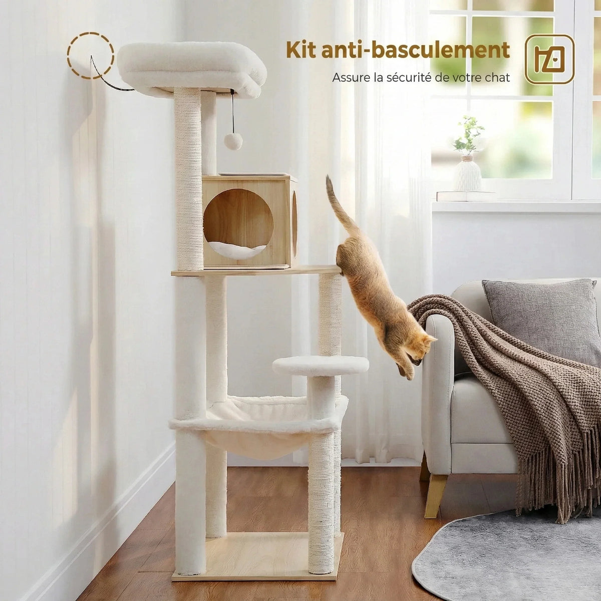 Arbre à chat - 4 niveaux avec niche