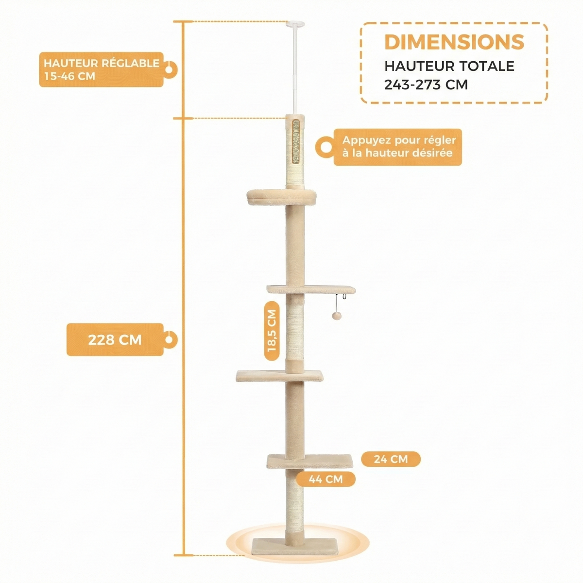 Arbre à chat - 3 platformes