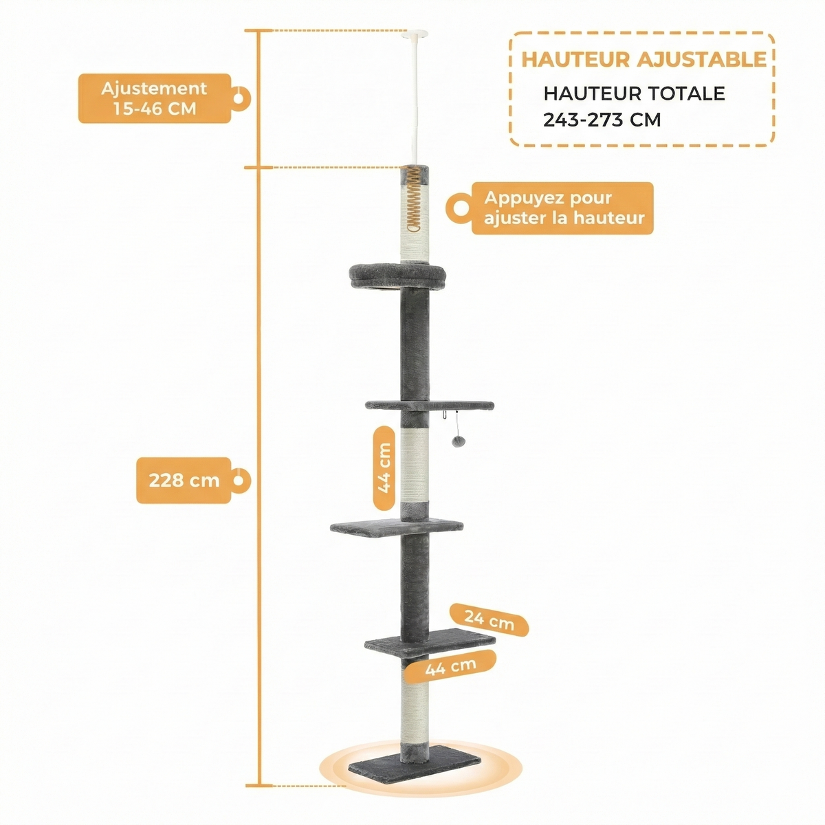 Arbre à chat - 3 platformes
