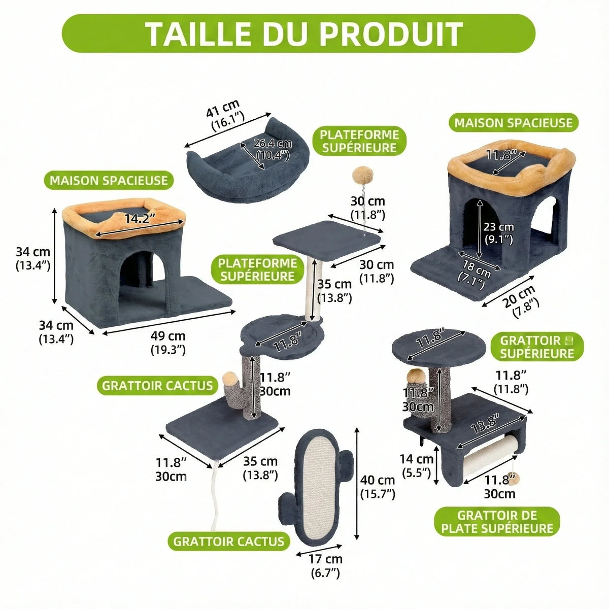 Arbre à chat - parcours mural style cactus
