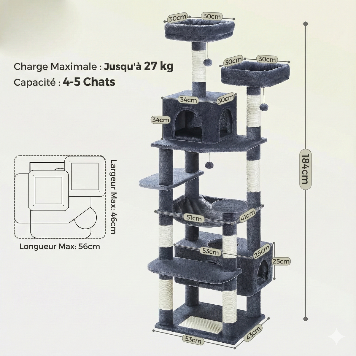 Arbre à chat - bicolore