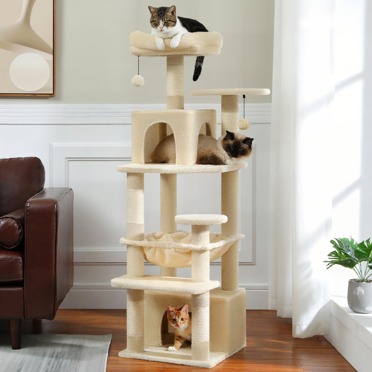 Arbre à chat beige grande taille