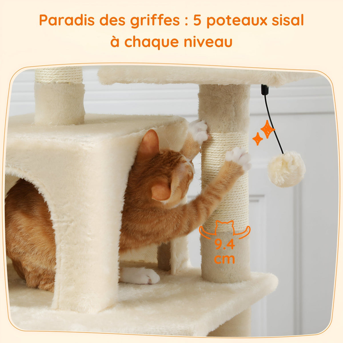 Arbre à chat beige grande taille