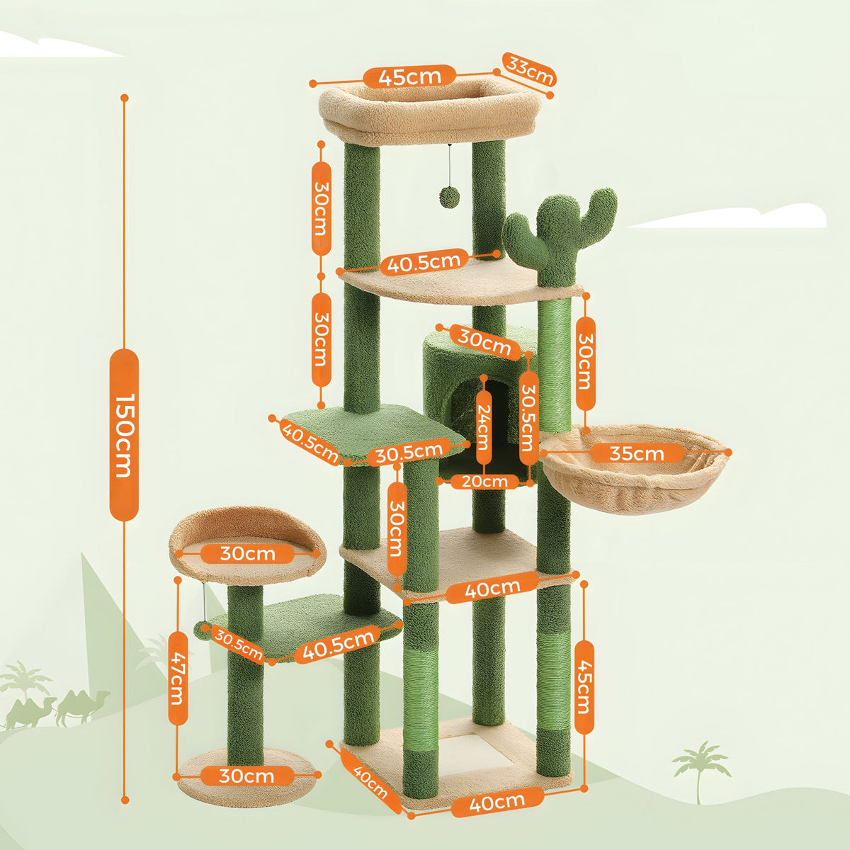 Arbre à chat vert cactus grande taille