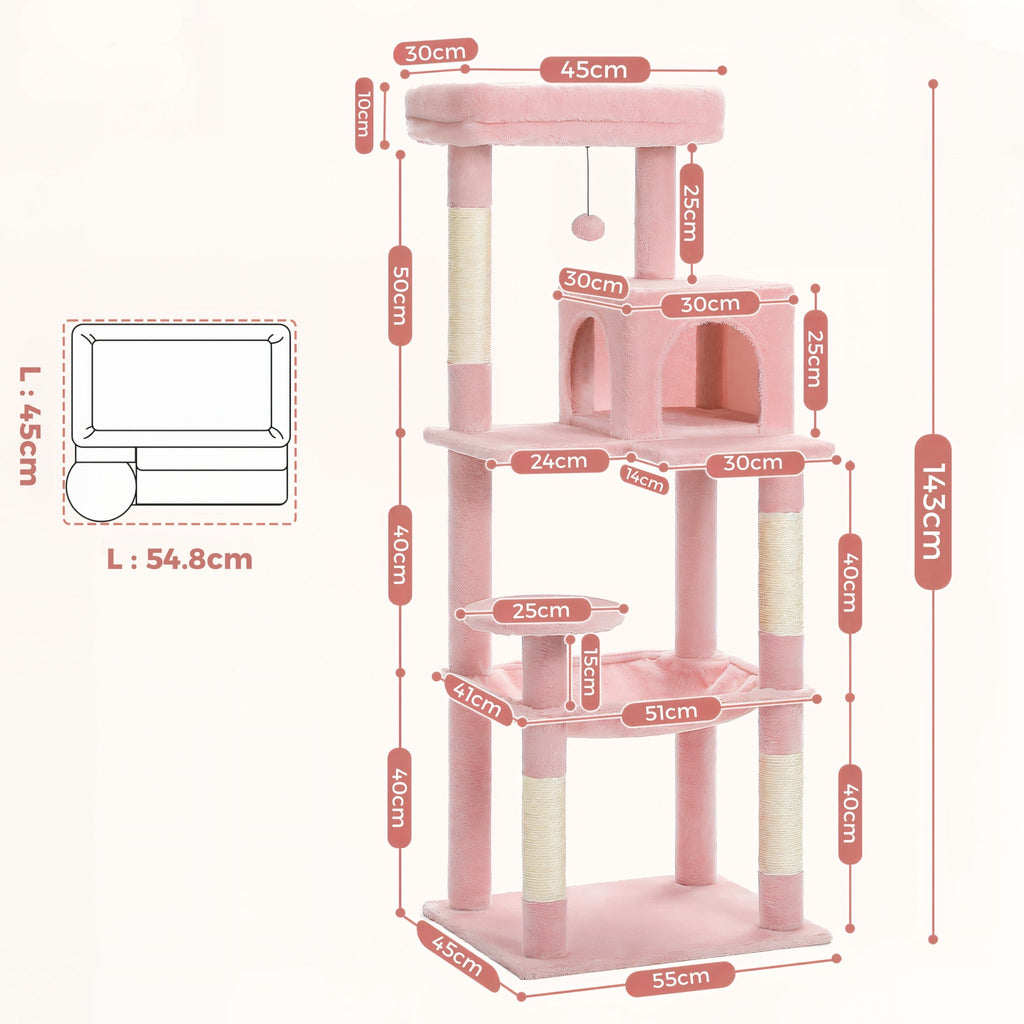 Arbre à Chat de taille moyenne rose