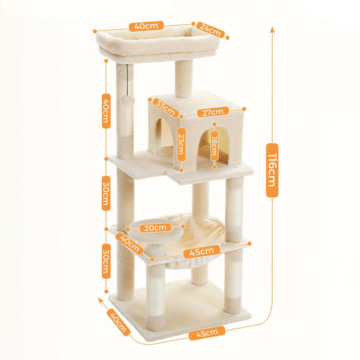 Arbre à chat grande taille avec Hamac