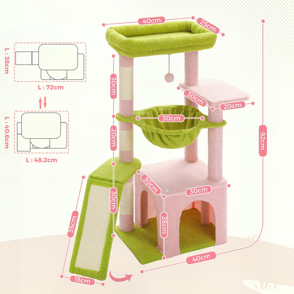 Arbre à chat grande taille avec hamac et niche